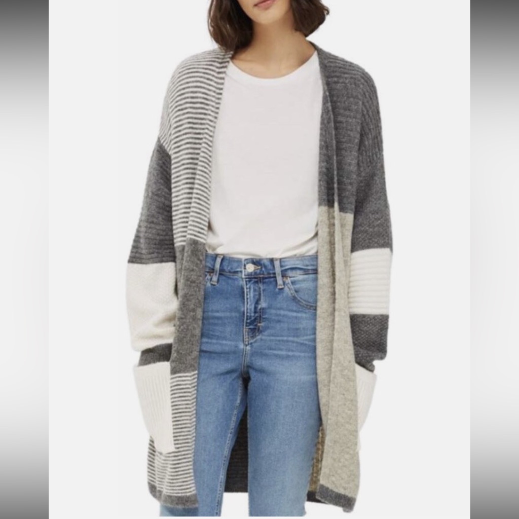 Rd Style Cozy Knit Open Front Women's Sweater - Paupe And Cream